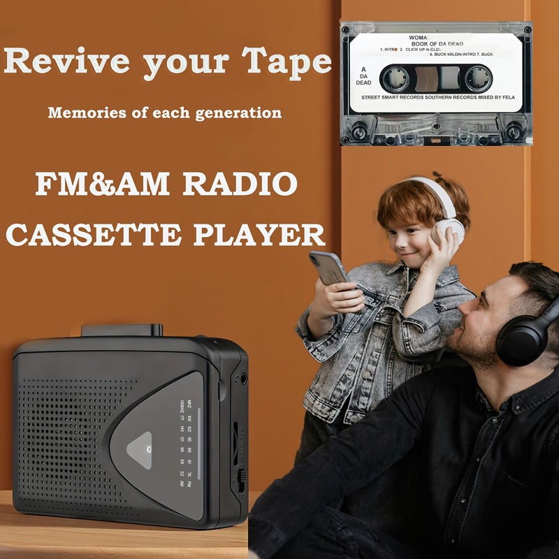 Ton007B Portable Cassette Player With AM FM Radio High Fidelity Sound Tape Noise Reduction Clear Reception Easy Operation Long Service Life Sturdy Retro Multifunction Recorder Built In Speaker - Image 5