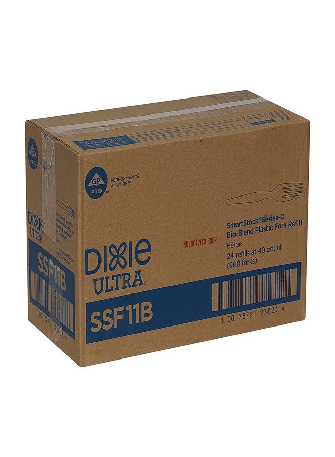 Dixie Ssf11b Smartstock Plastic Cutlery Refill, Forks, 6 1/2-Inch, Beige, 40/Pack, 24 Packs/Case - Image 2