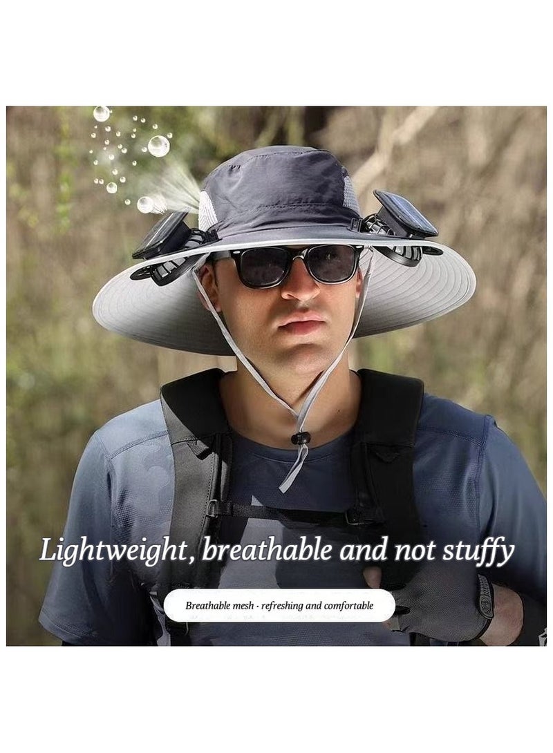 Summer solar fan hat, sun hat with fan, adult fisherman hat, fishing hat, outdoor sports sun protection hat - Image 4