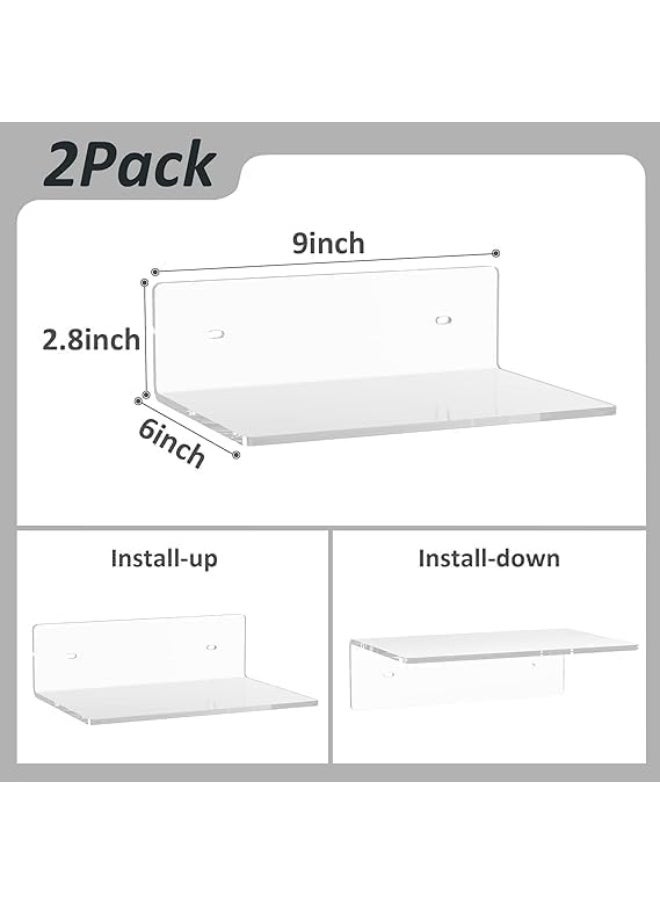 Horoof Home Horoof Home® 2-Pack Clear Acrylic Floating Wall Shelves  - Image 3