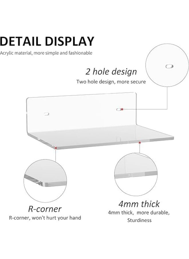 Horoof Home Horoof Home® 2-Pack Clear Acrylic Floating Wall Shelves  - Image 4