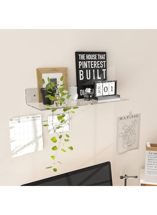 Horoof Home Horoof Home® 2-Pack Clear Acrylic Floating Wall Shelves  - Image 2