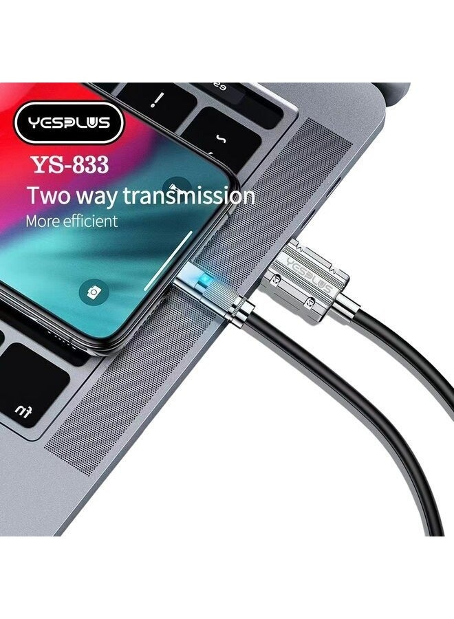 يس بلس كابل بيانات الهاتف المحمول من النوع تايب سي PD 120W 6A يدعم الشحن السريع - Image 3