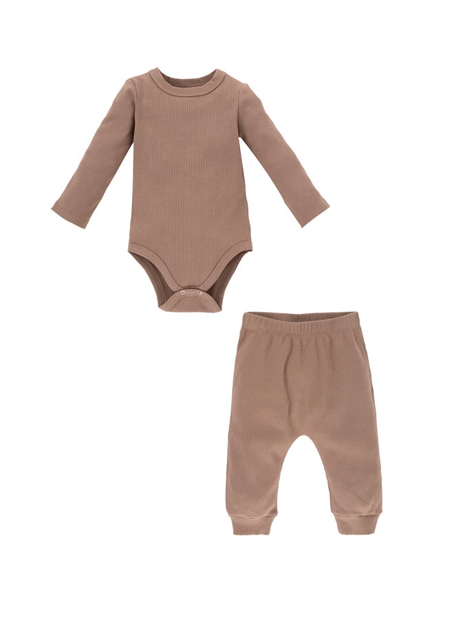 DeFacto - Babyboy New Born Regular Fit Bike Neck Long Sleeve Knitted Set - 2 Pieces - Image 1
