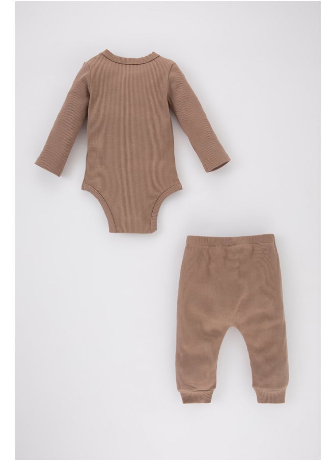 DeFacto - Babyboy New Born Regular Fit Bike Neck Long Sleeve Knitted Set - 2 Pieces - Image 1