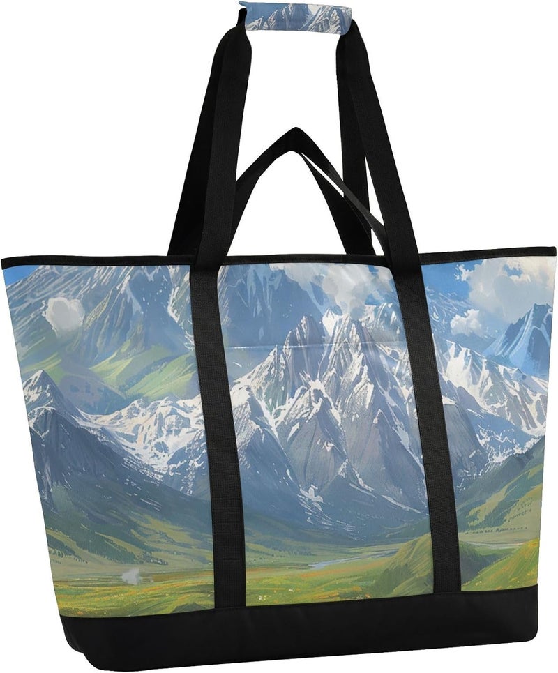 Large Capacity Insulated Cooler Bag for Hot/Cold Food Food Delivery Bag for Everyday Use Groceries Food Delivery Shopping Beautiful Prairie Idyll - Image 2