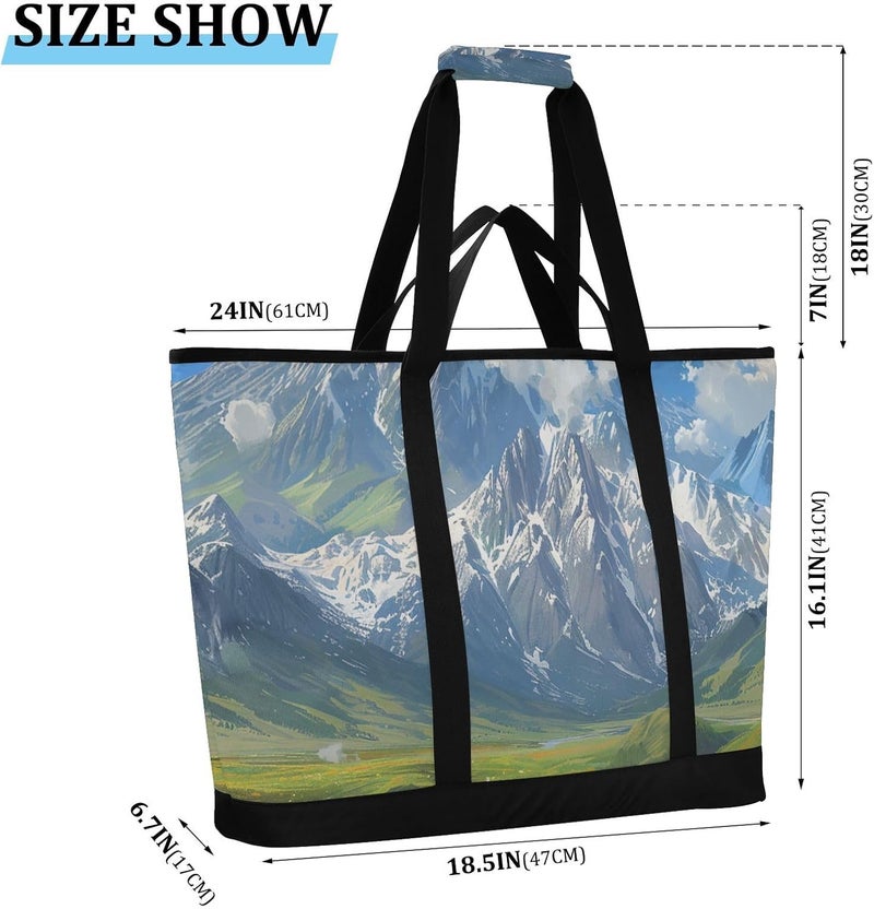 Large Capacity Insulated Cooler Bag for Hot/Cold Food Food Delivery Bag for Everyday Use Groceries Food Delivery Shopping Beautiful Prairie Idyll - Image 3