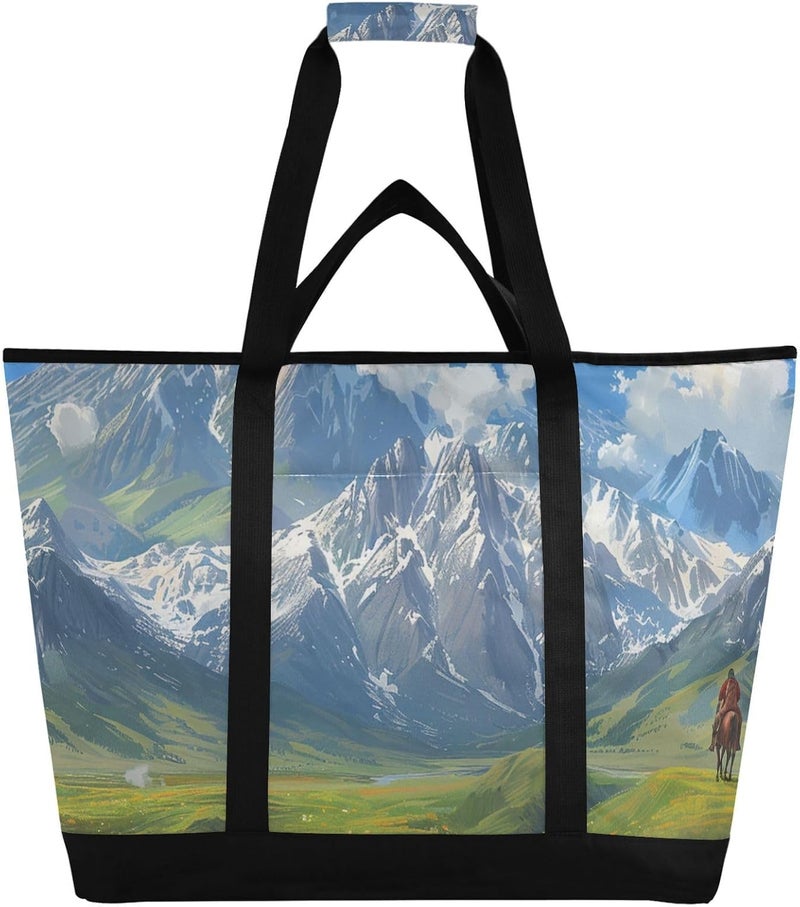 Large Capacity Insulated Cooler Bag for Hot/Cold Food Food Delivery Bag for Everyday Use Groceries Food Delivery Shopping Beautiful Prairie Idyll - Image 1