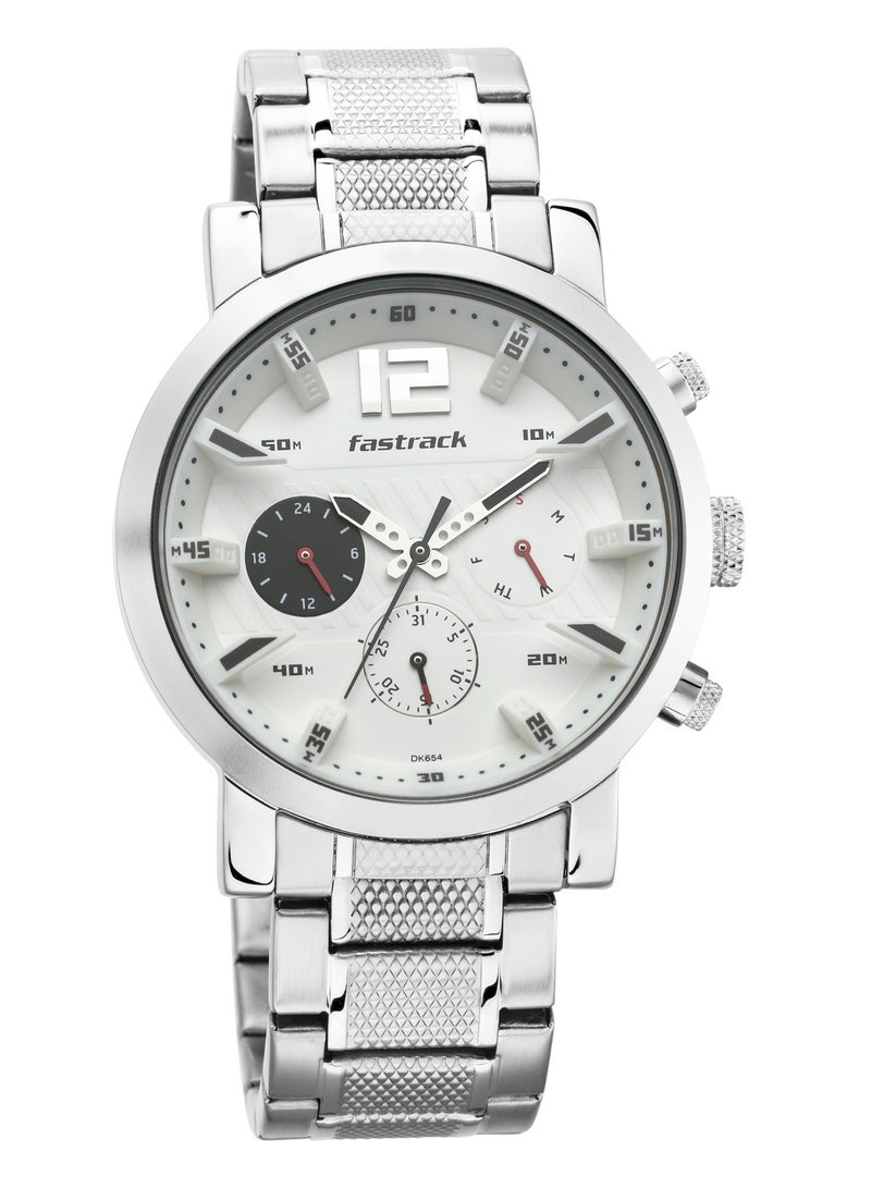 fastrack Fastrack Fastfit Quartz Multifunction White Dial Stainless Steel Strap Watch for Guys  - Image 4
