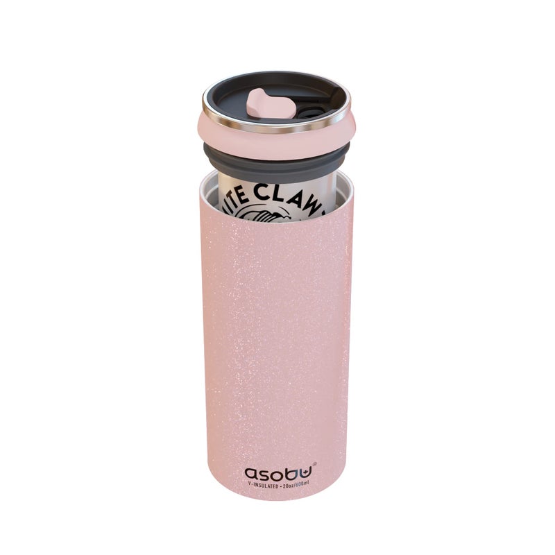 asobu Asobu Multi Can Cooler Insulated Sleeve fits for Slim and Standard 12 Oz and 16 Oz Hard Seltzer Soda Beer or Energy Drinks and all standard size Beer Bottles  Glitter Pink 
