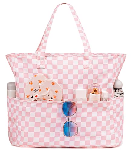 BLUBOON Waterproof Beach Tote Pool Bags for Women Ladies Extra Large Gym Tote Carry On Bag With Wet Compartment for Weekender Travel - Image 1