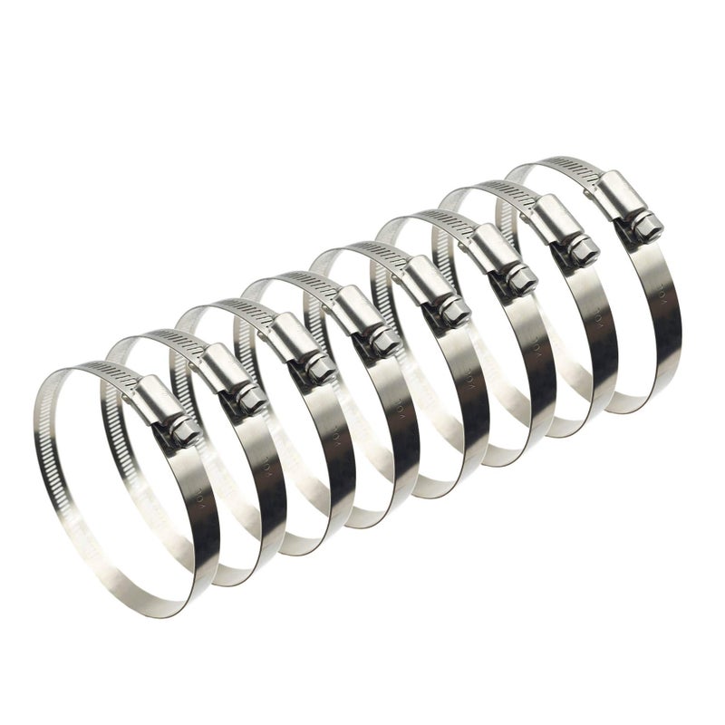 EesTeck 8Pcs 3" Adjustable 304 Stainless Steel Duct Clamps Hose Clamp Pipe Clamp Air Ducting Clamp worm drive hose clamps (65mm-89mm) - Image 1