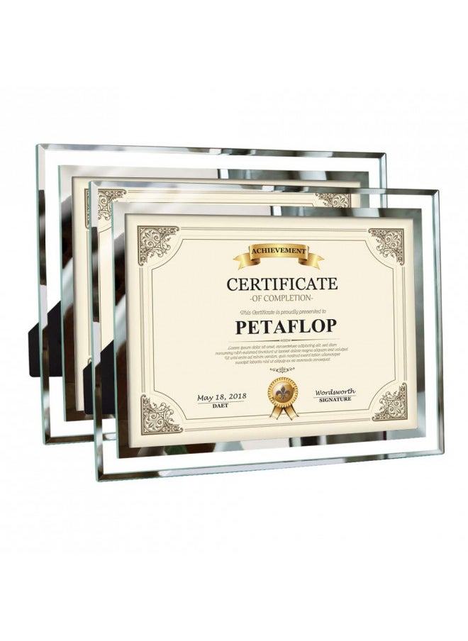 PETAFLOP PETAFLOP 8.5x11 Picture Frames Glass 8.5 x 11 Frame Tabletop Display, 2 Pack clear  - Image 1
