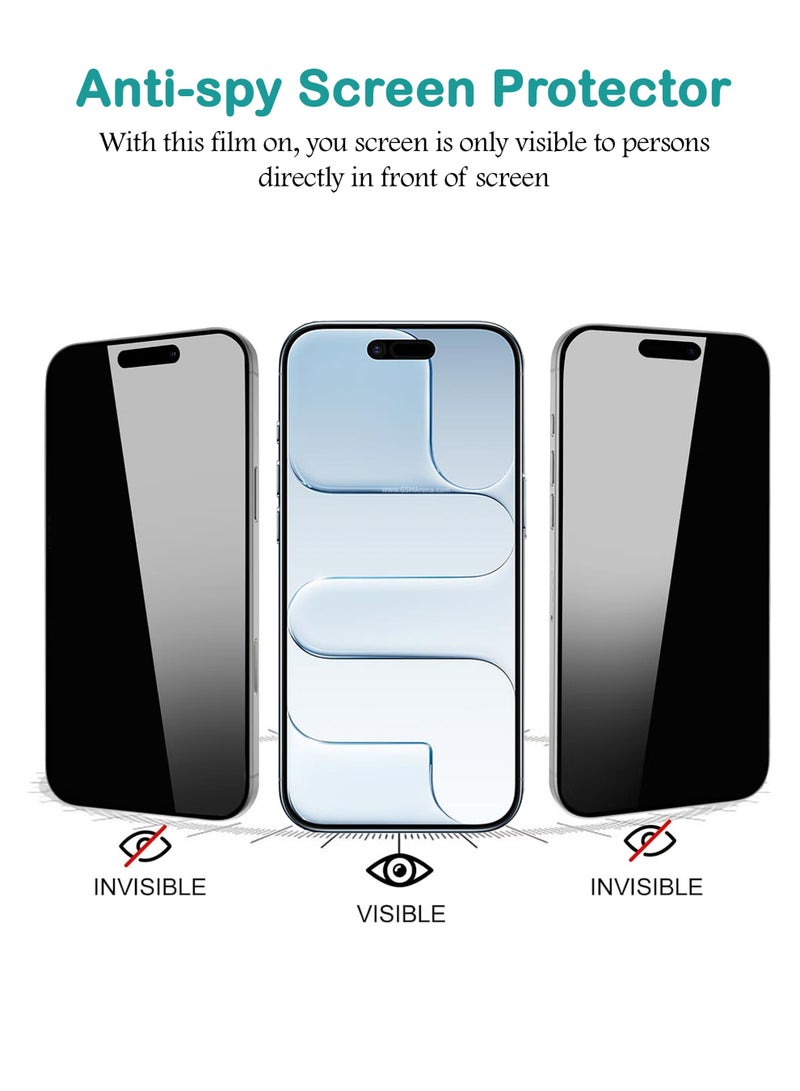 Apple iPhone 17 Air Privacy Invisible Shield Tempered Glass Full Glue Screen Protector |Premium Edge to Edge Anti Spy Privacy Tempered Glass For with Easy Installation Kit - Privacy Glass - Image 3