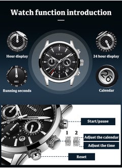 Mens Luxury Waterproof Black Leather Strap and Dial Fashion Quartz Watches Luminous Chronograph Sports Watch for Business Men - pzsku/Z265C056212964776D6D8Z/45/_/1729074710/69ae631e-57f9-4536-b145-3313686bd521