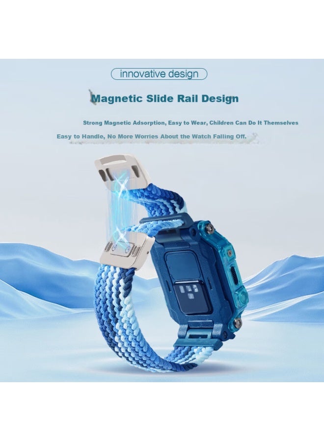MSSM Nylon Magnetic Watch Strap For Mssm Little Genius Phone Watch Z10/z9/z8a Children's Student Watch Z7s/z6p/z6/d3/q2a/z6s Violet - Image 4