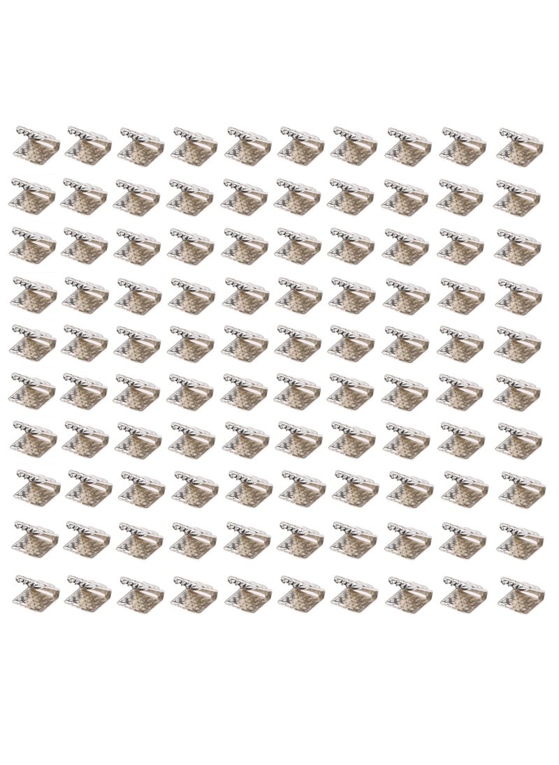 Dophee Dophee 100Pcs Ribbon Clamps Crimp Ends Beads Clasps Hook Tips Connectors DIY Craft Kit  Silver  6mm 