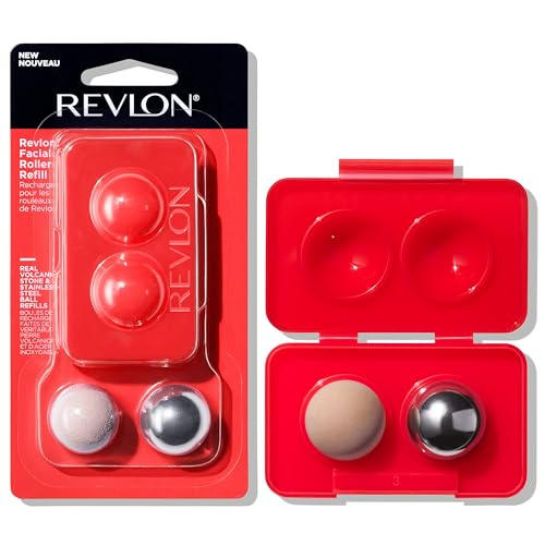 Revlon Oil Absorbing Cooling Facial Roller Refill Pack with Volcanic Stainless Steel Stones in Storage Case EcoFriendly Easy to Clean 1 count - Image 2