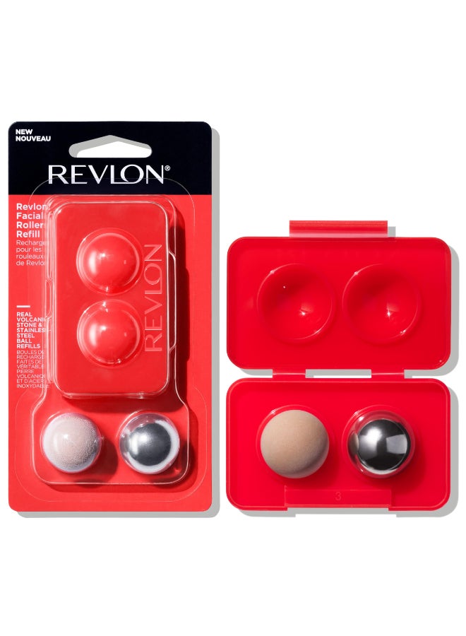 Revlon Oil Absorbing Cooling Facial Roller Refill Pack with Volcanic Stainless Steel Stones in Storage Case EcoFriendly Easy to Clean 1 count - Image 3