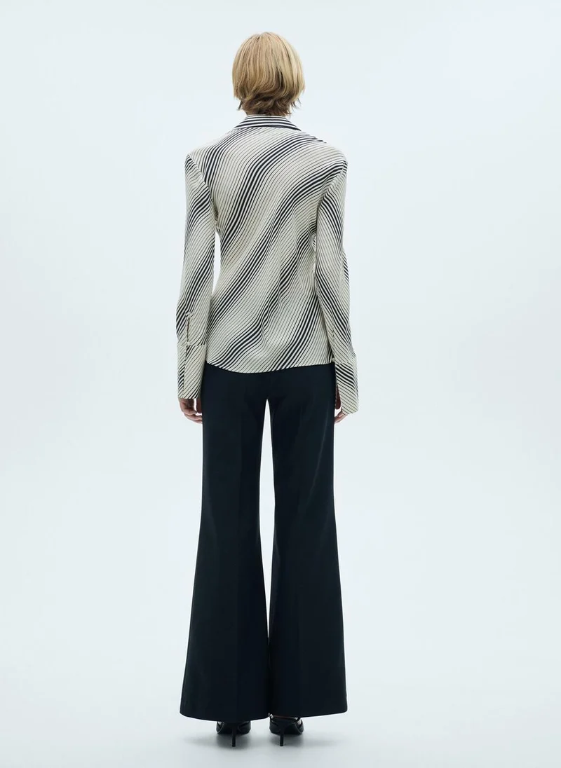 مانجو Striped Flared Sleeves Shirt