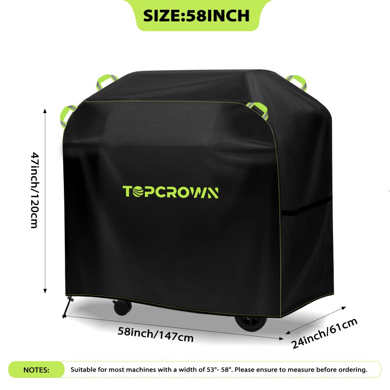 TOPCROWN Grill Cover for Outdoor Grill, Universal Fit 45"-75" BBQ Gas Grill Waterproof Anti-UV Oxford Fabric Windproof Design with Adjustable Straps, Fits Weber/Char-Broil/Nexgrill and More (58") - Image 2