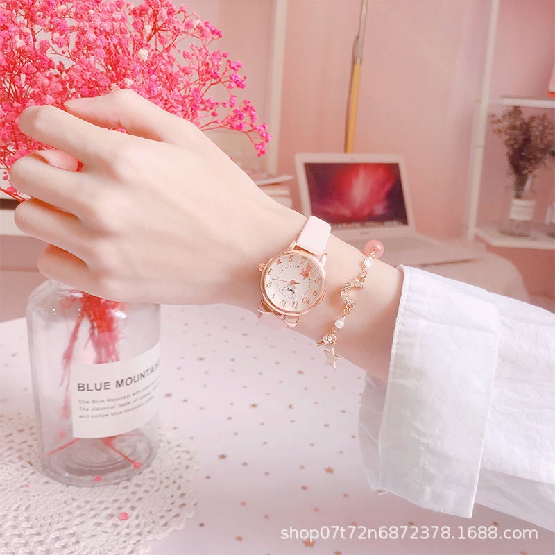 Children'S Watch Women'S Time Waterproof Drop-Resistant Cute Cartoon Luminous Girls Primary School Pointed Electronic Watch - Image 2
