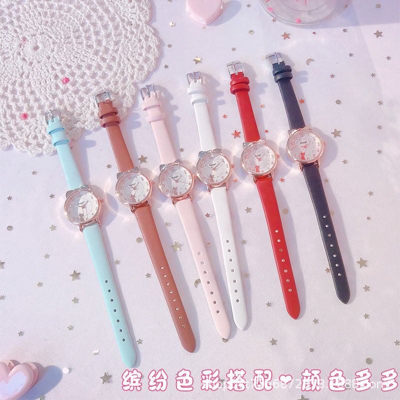 Children'S Watch Women'S Time Waterproof Drop-Resistant Cute Cartoon Luminous Girls Primary School Pointed Electronic Watch - Image 5