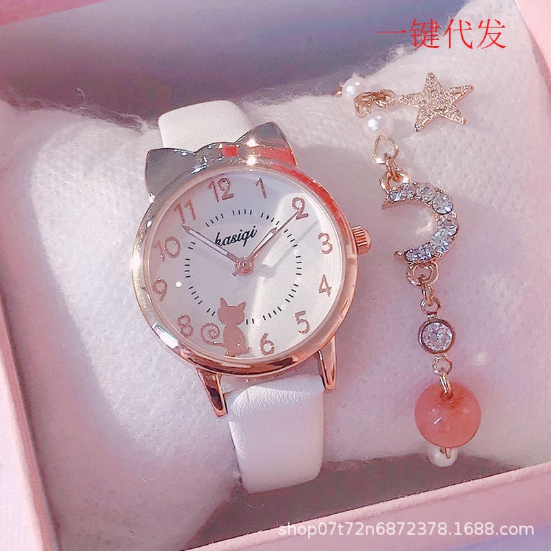 Children'S Watch Women'S Time Waterproof Drop-Resistant Cute Cartoon Luminous Girls Primary School Pointed Electronic Watch - Image 3