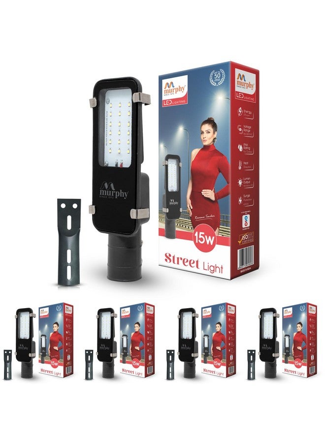 Murphy LED 15W IP-65 BIS Approved Waterproof Outdoor Street Light, Cool White, Pack of 5 - Image 1