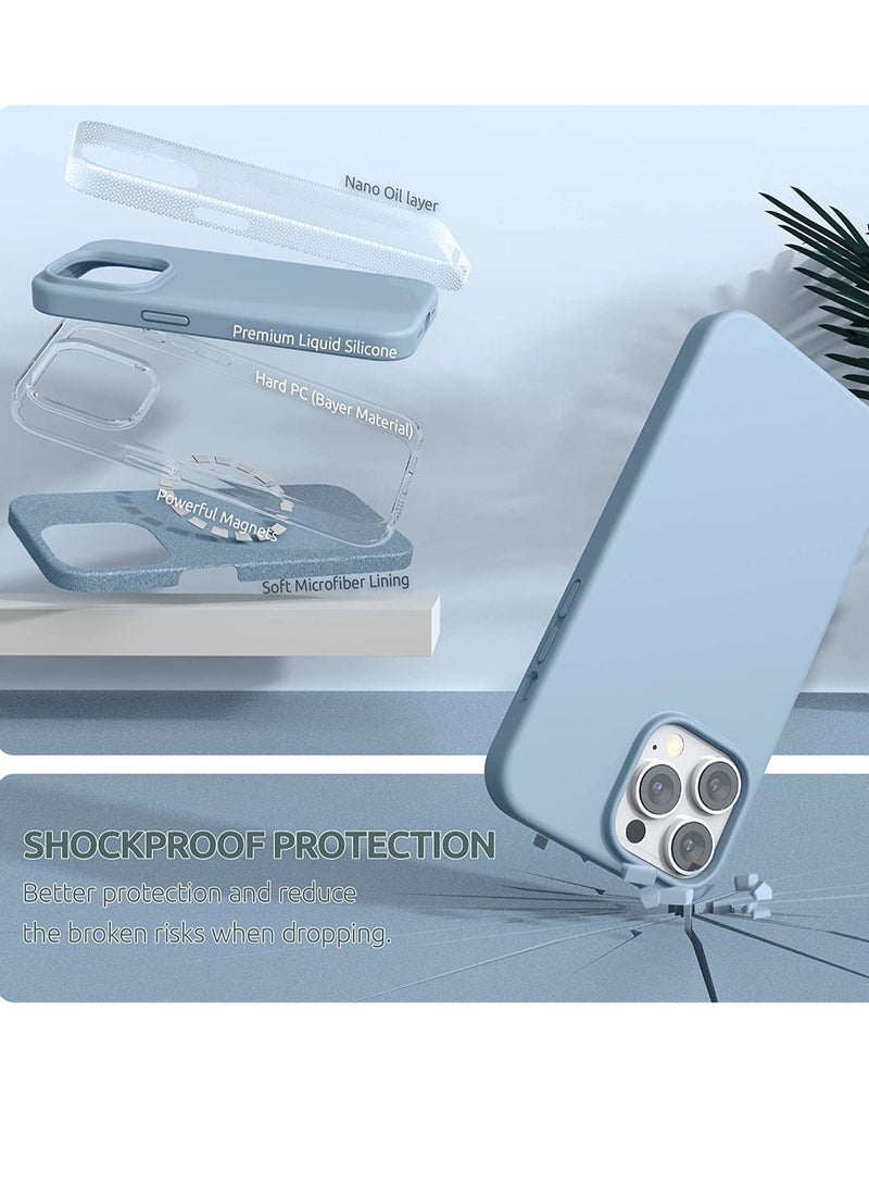 حافظة مغناطيسية مصممة لجهاز iPhone 14 Pro Max بحجم 6.7 بوصة (2022)، متوافقة مع MagSafe، حافظة هاتف من السيليكون السائل لجهاز iPhone 14 Pro Max - Image 4