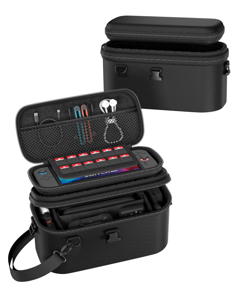 ProCase All-in-One Carrying Case for Nintendo Switch 2, Dual-Layer Hard Shell Travel Bag for Console, Dock, Controllers & Accessories, Protective Storage Case, Large Capacity - Black - Image 1