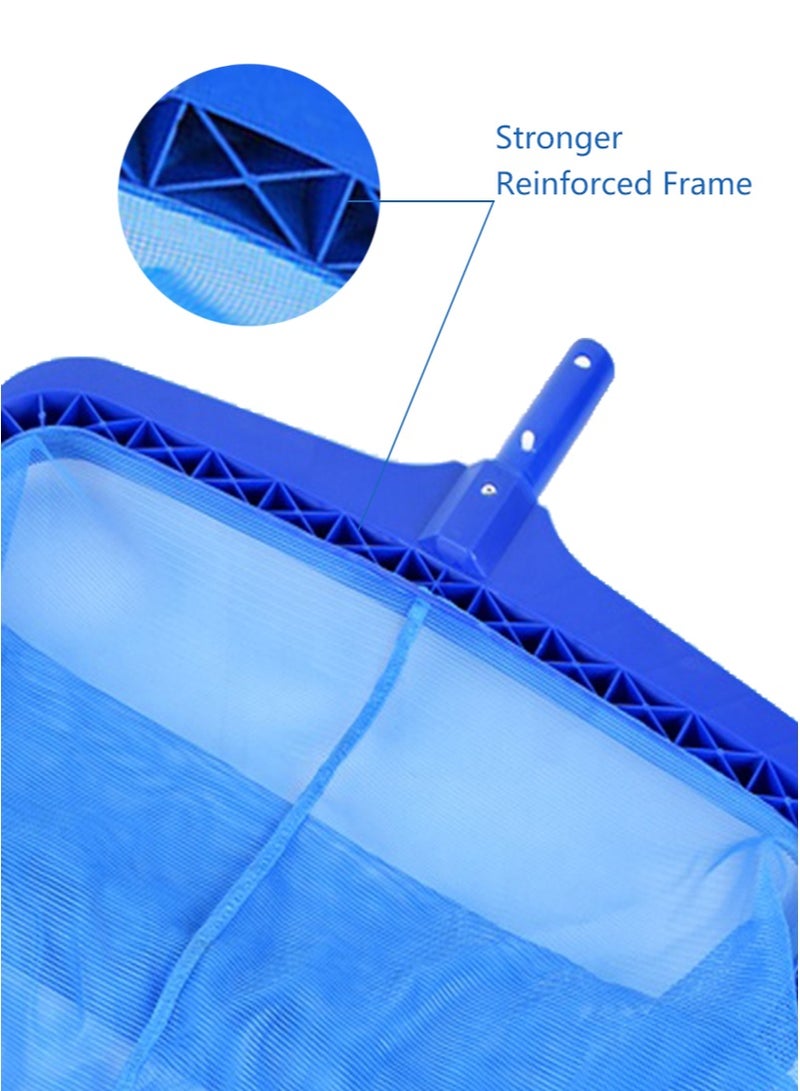 hengbo Hengbo Pool Skimmer Deep Net, Heavy Duty Deep Leaf Rake with Fine Mesh, for Pool, Pond and Fountain Cleaning, Blue - Image 3
