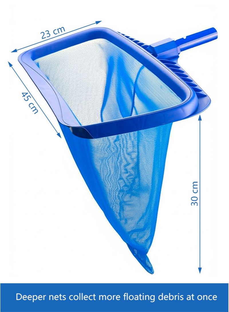 hengbo Hengbo Pool Skimmer Deep Net, Heavy Duty Deep Leaf Rake with Fine Mesh, for Pool, Pond and Fountain Cleaning, Blue - Image 2