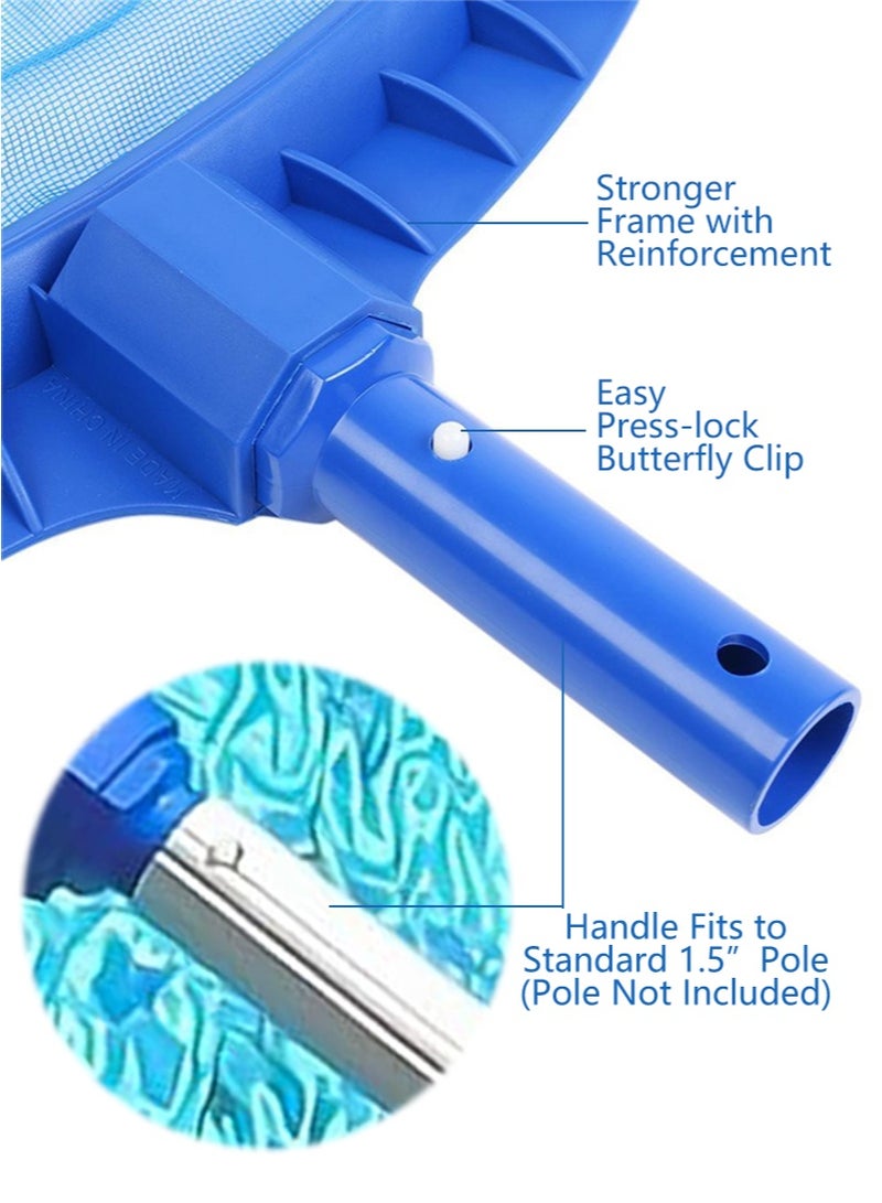 hengbo Hengbo Pool Skimmer Deep Net, Heavy Duty Deep Leaf Rake with Fine Mesh, for Pool, Pond and Fountain Cleaning, Blue - Image 4
