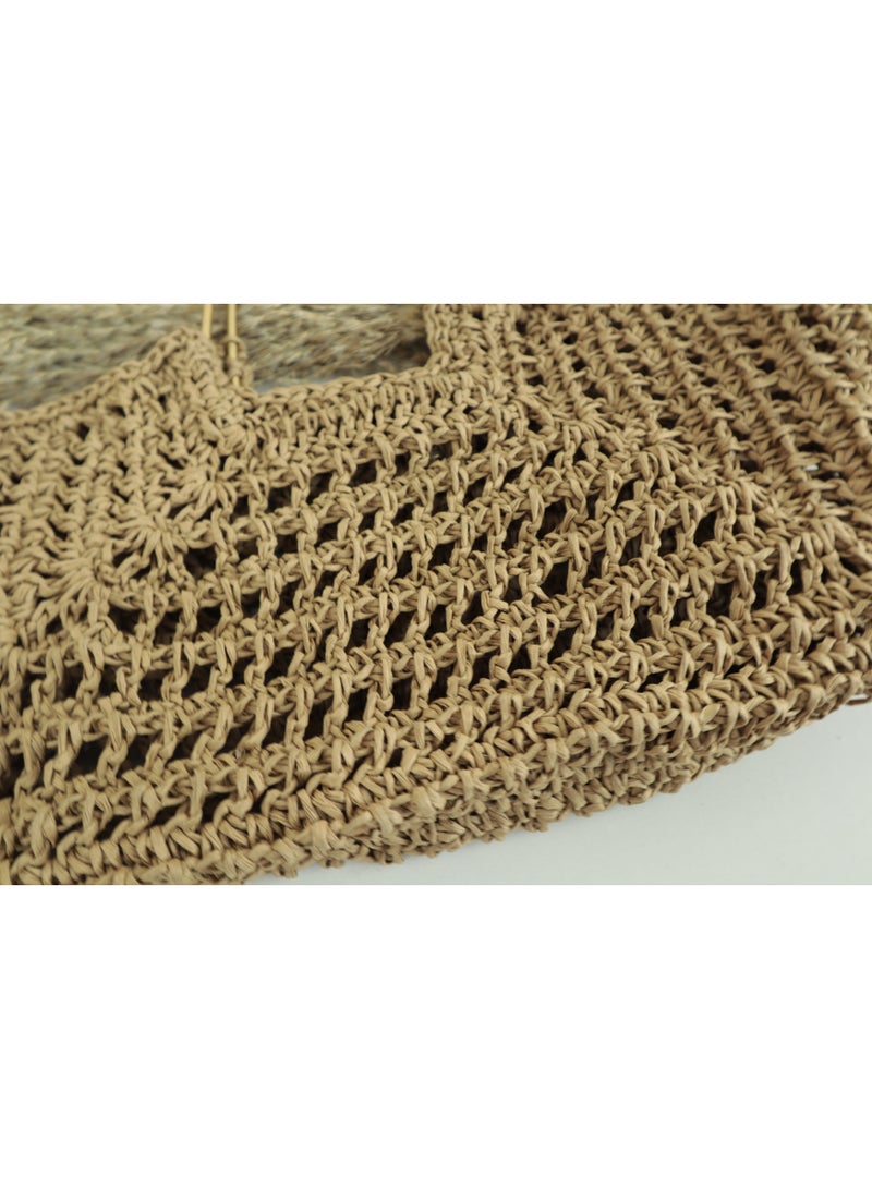 انتيكيانو حقيبة شاطئ قش نسائية بشكل دلو - Image 3