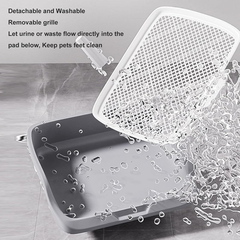Puppy Potty Training Tray, Raised Grid Design Prevent Spill Potty Trainer Tray Stay Clean and Puppy Pee Pad Holder for Small Medium Large Breed Dog (a) - Image 3