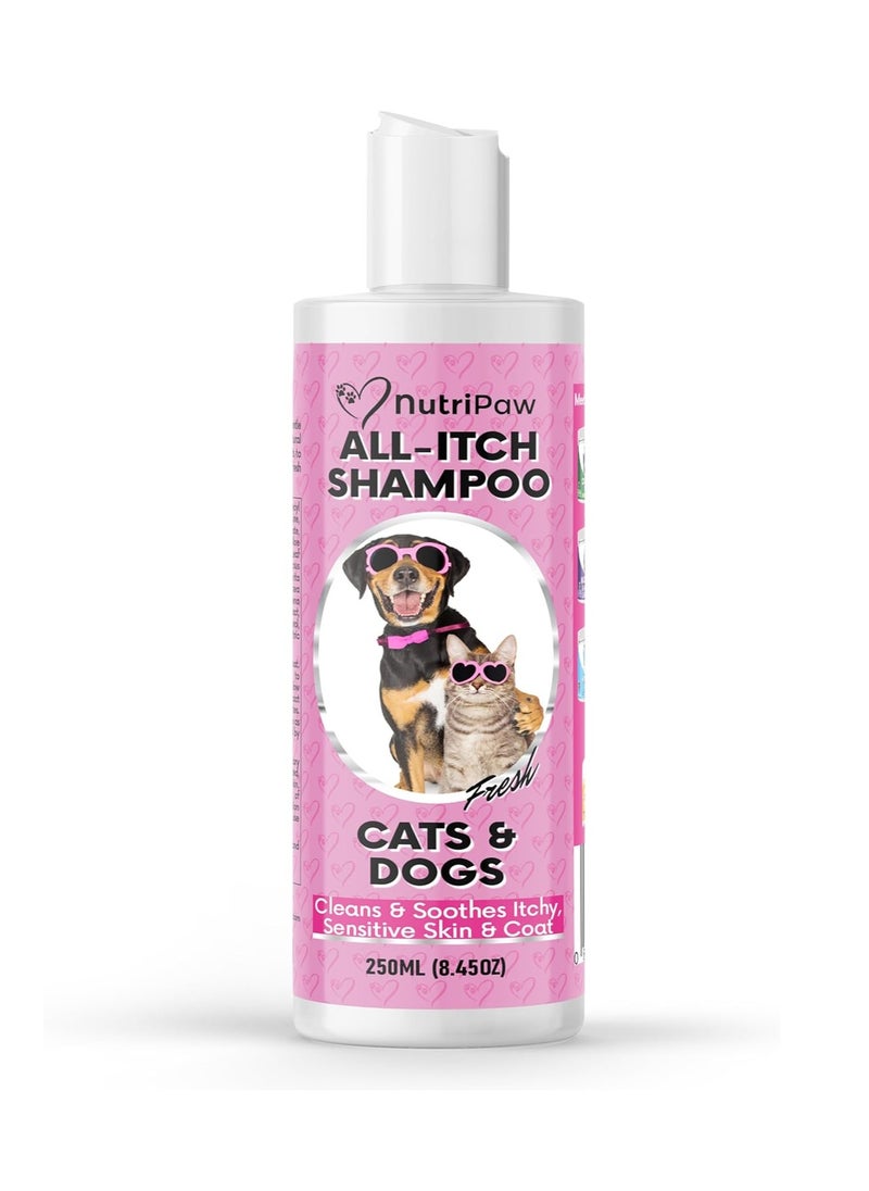 Nutri - All Itch Shampoo for Dogs and Cats Ideal for Sensitive Itchy Pets Soothes Dry Skin Nourishes Skin and Coat Oat Milk Aloe Vera Peppermint Suitable for All Ages Sizes and Breeds - Image 1