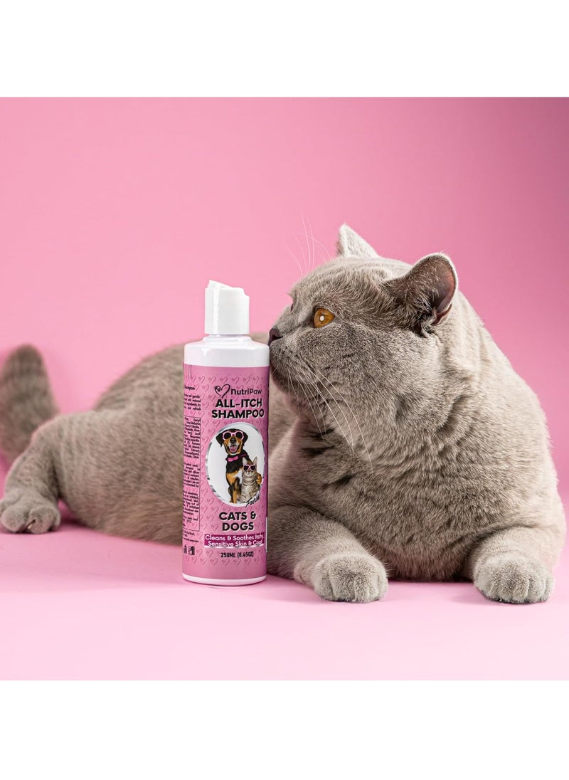 Nutri - All Itch Shampoo for Dogs and Cats Ideal for Sensitive Itchy Pets Soothes Dry Skin Nourishes Skin and Coat Oat Milk Aloe Vera Peppermint Suitable for All Ages Sizes and Breeds - Image 1