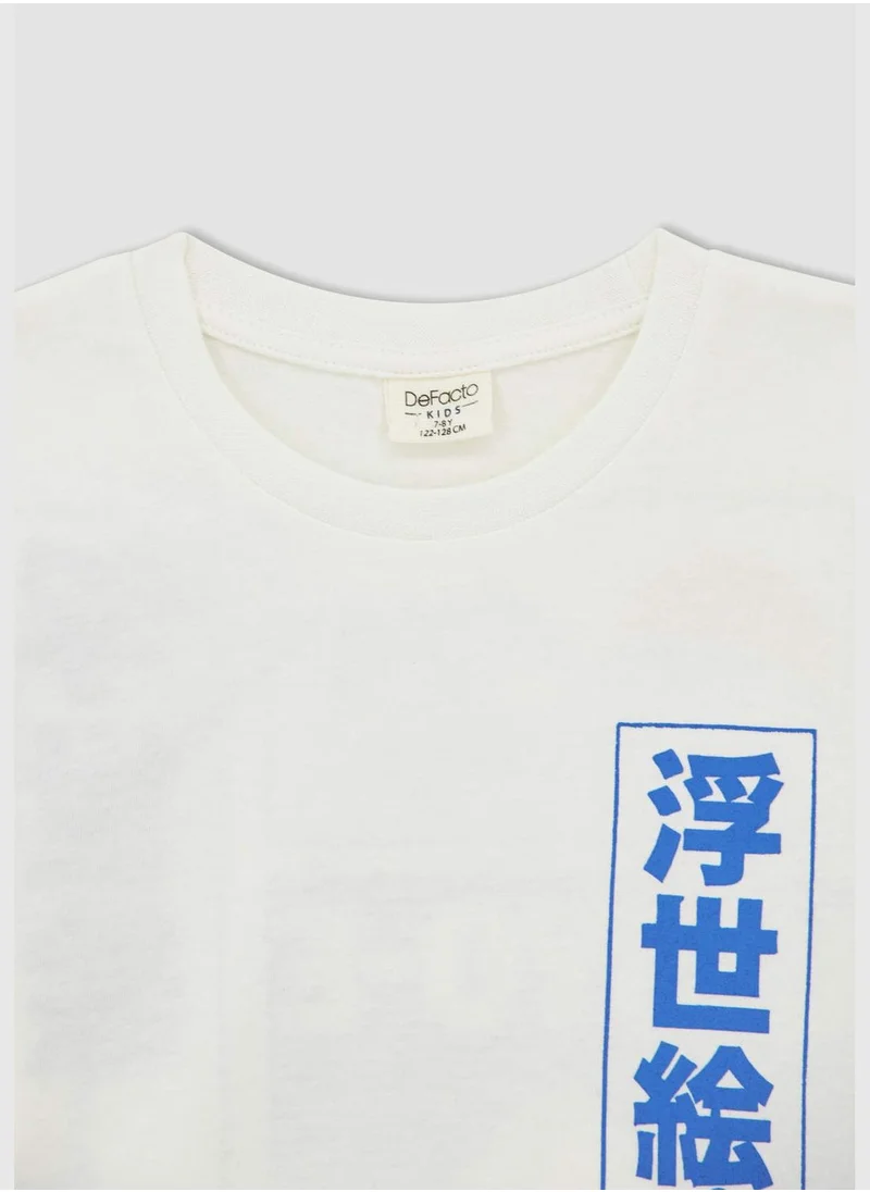 DeFacto Regular Fit Short Sleeve Japaneese Print T-Shirt