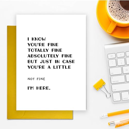 COLINHELIN Funny Encouragement Cards for Women Men, Humor Thinking of You Gift For Boyfriend Girlfriend, Get Well Fell Better Support Sympathy Card Gift for Friend Him Her - Image 3