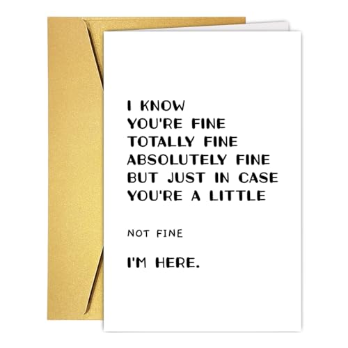 COLINHELIN Funny Encouragement Cards for Women Men, Humor Thinking of You Gift For Boyfriend Girlfriend, Get Well Fell Better Support Sympathy Card Gift for Friend Him Her - Image 1