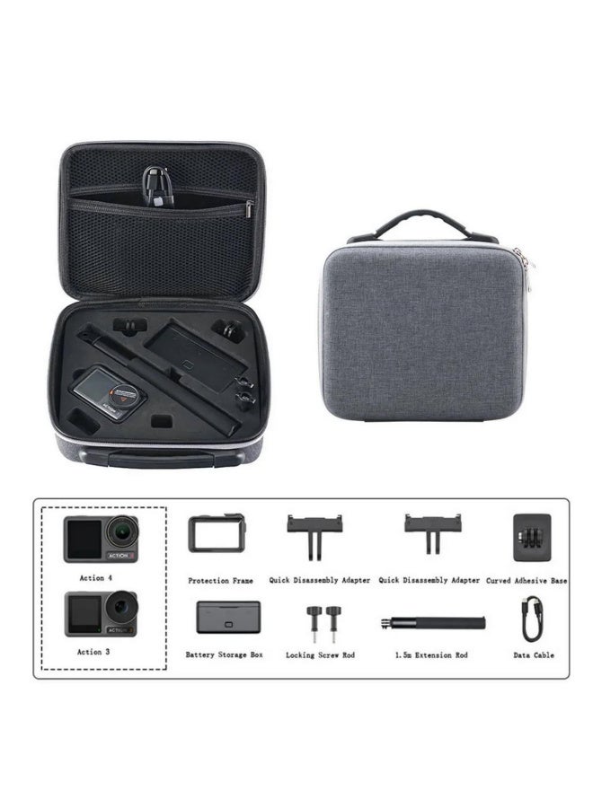 1 قطعة حقيبة حمل لـ DJI Osmo Action 4 و3 إكسسوارات الكاميرا، حقيبة سفر محمولة مقاومة للماء واقية، صندوق تخزين، حقيبة حمل، حقيبة يد - Image 2