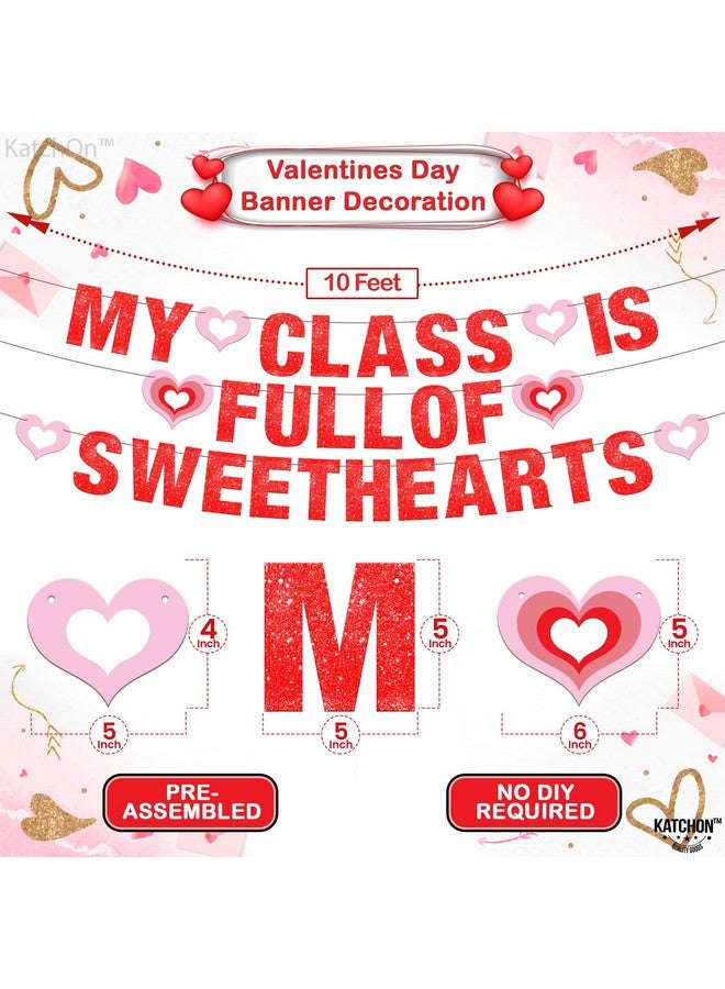 KatchOn, My Class is Full of Sweethearts Banner- Pre Strung, 3 String, 10 Feet | Glitter Valentines Day Banner | Valentines Day Garland,Valentines Day Decorations for Classroom | Valentines Day Decor - Image 2