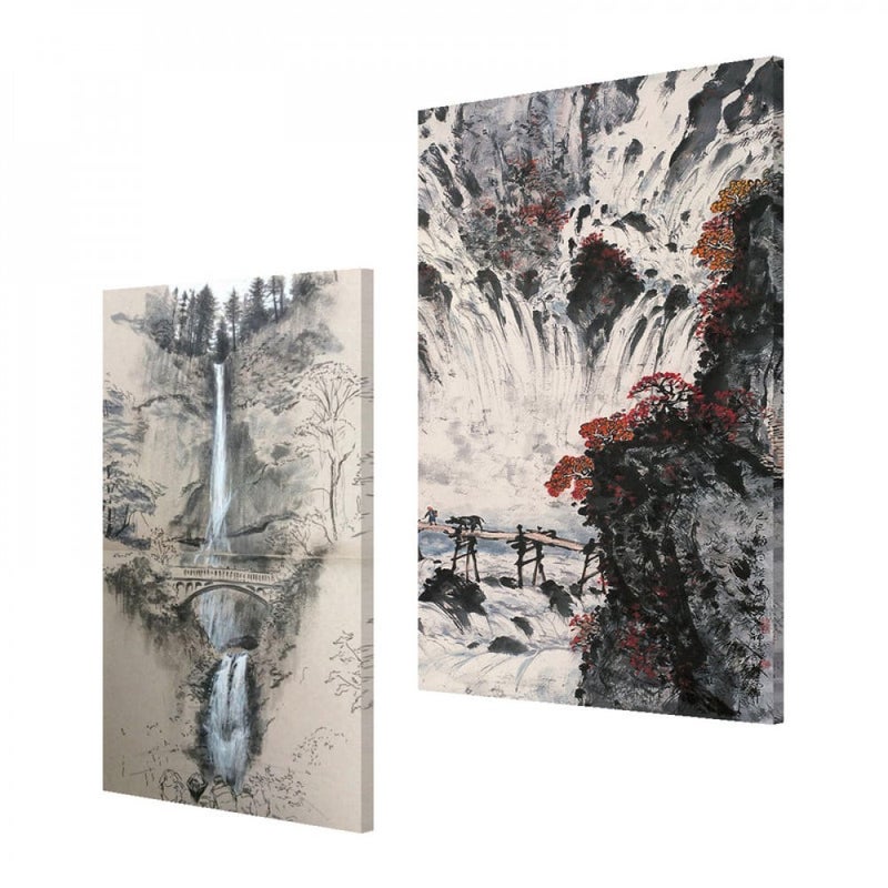 Marktna Double canvas painting with a nature design, total size 80x60 cm - Image 2