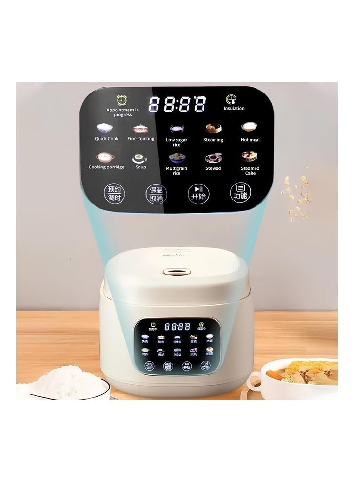 XVersion Multi Rice Cooker 3L - Digital LED Touch Control, Non-Stick Inner Pot, Timer Function, Steaming Basket & Measuring Cup, 680W, Square Design - Image 3