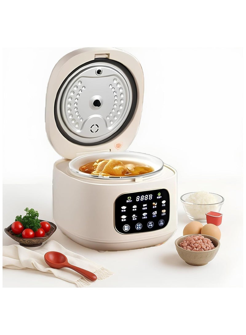 XVersion Multi Rice Cooker 3L - Digital LED Touch Control, Non-Stick Inner Pot, Timer Function, Steaming Basket & Measuring Cup, 680W, Square Design - Image 1