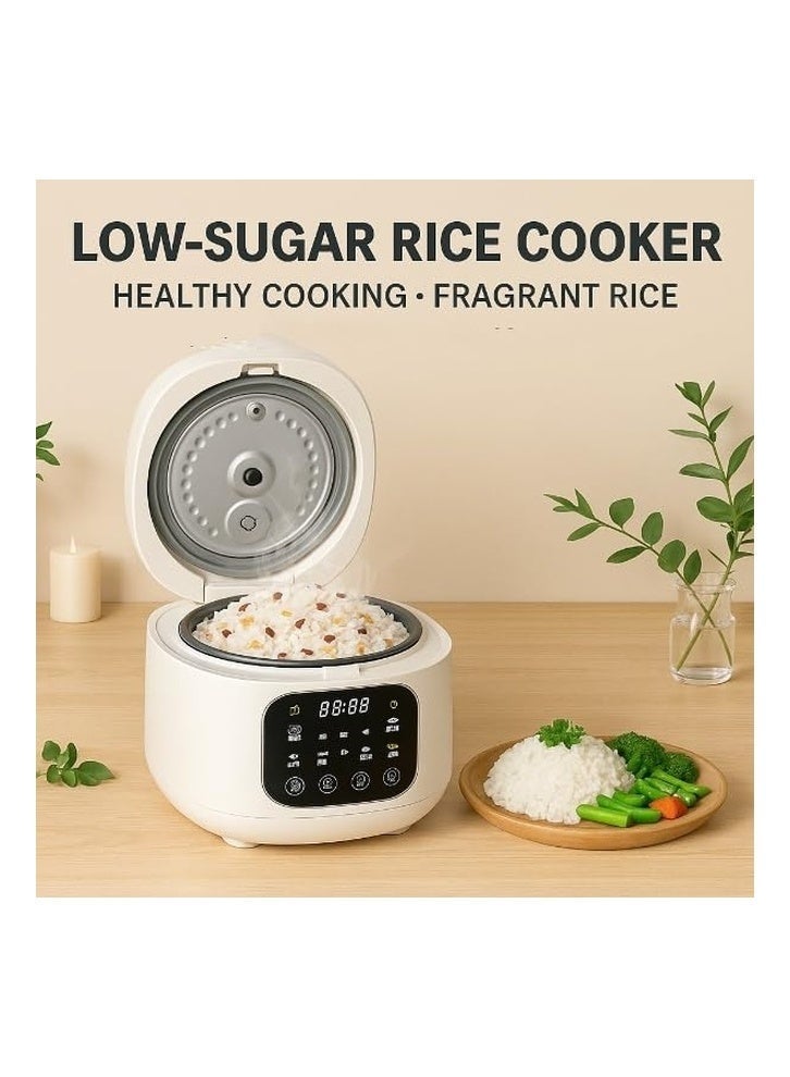 XVersion Multi Rice Cooker 3L - Digital LED Touch Control, Non-Stick Inner Pot, Timer Function, Steaming Basket & Measuring Cup, 680W, Square Design - Image 4