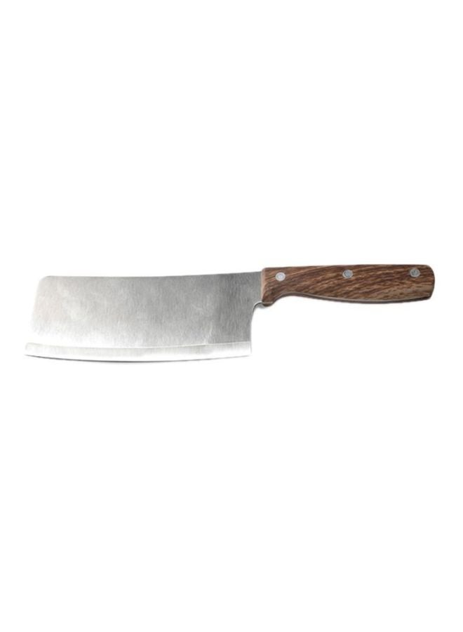 Royalford 6 Inch Cleaver Knife Stainless Steel Blade Marks And Stains Resistant Multicolor Silver/Brown 6inch - Image 1