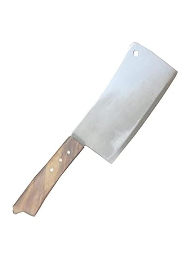 Royalford 6 Inch Cleaver Knife Stainless Steel Blade Marks And Stains Resistant Multicolor Silver/Brown 6inch - Image 2