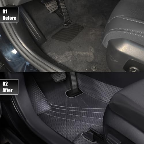 EKR Custom Floor Mats for Honda Accord 2013-2017, Front & 2nd Row Car Floor Mat Fit Accord 2013 2014 2015 2016 2017 - Leatherette (Black) - Image 4